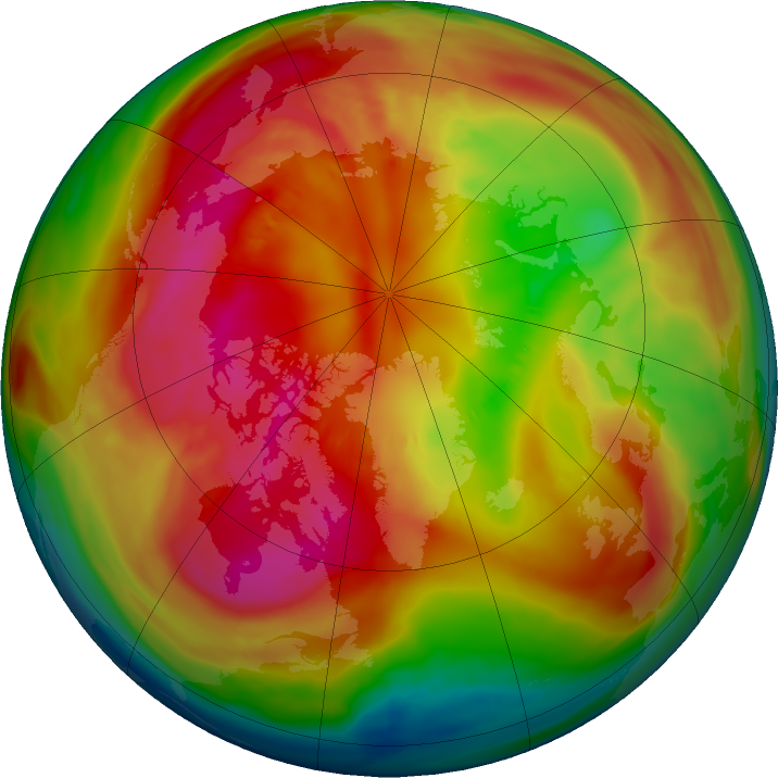 Arctic ozone map for 23 February 2024
